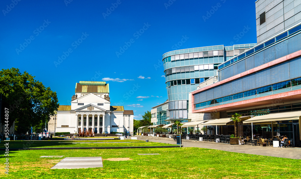 View of Duisburg Theatre in North Rhine-Westphalia, Germany