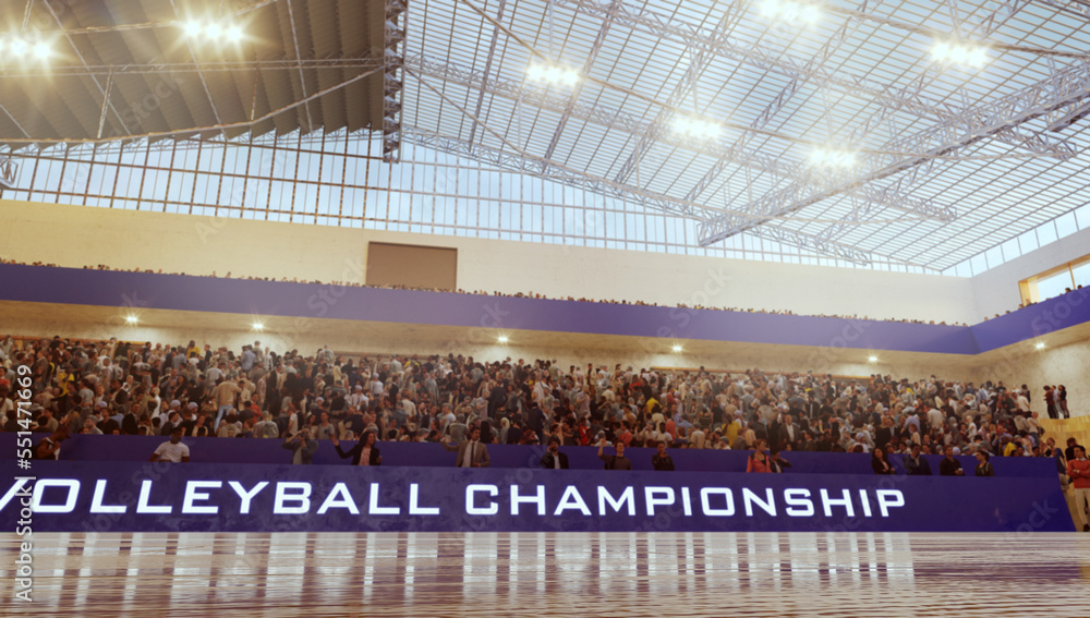 Volleyball stadium. Render 3D. Illustration.