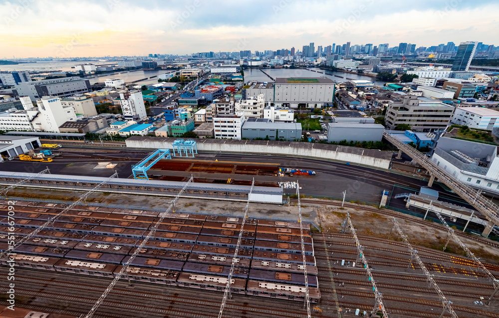 日本东京古藤市火车总站鸟瞰图