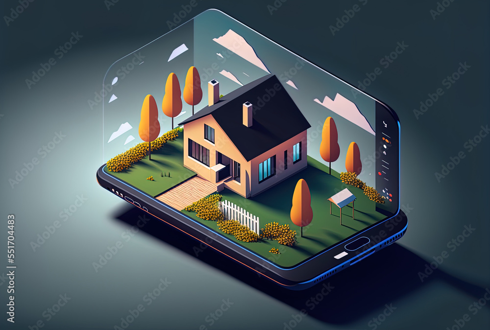 Investing in modern technologies using a mobile phone to purchase real estate or nft land in a virtu