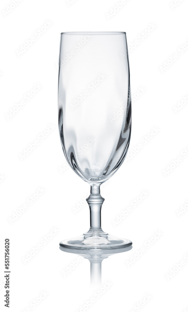 Wine glasses placed on white background