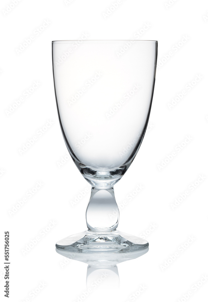 Wine glasses placed on white background