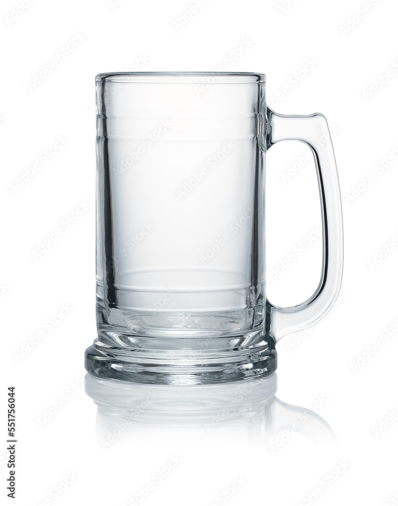 Beer mug placed on white background