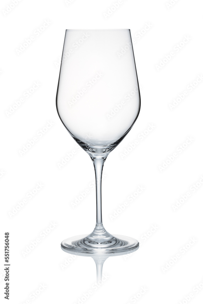 Wine glasses placed on white background