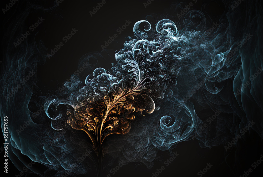 Elegant background with smoke wallpaper and a dark theme. Generative AI