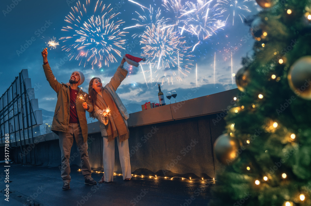 couple are celebrating Christmas