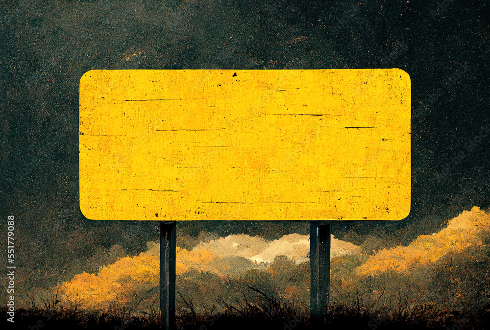 With a yellow road sign, success and failure. Generative AI