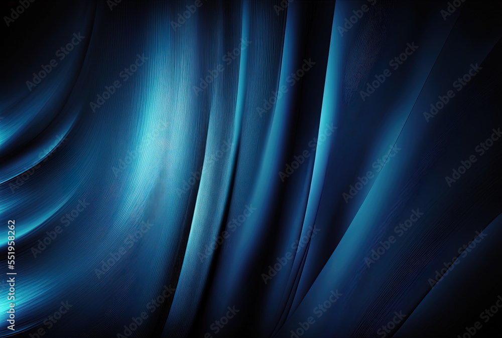 Abstract blue backdrop with a gradient. a studio with a silky dark blue and black vignette. Generati