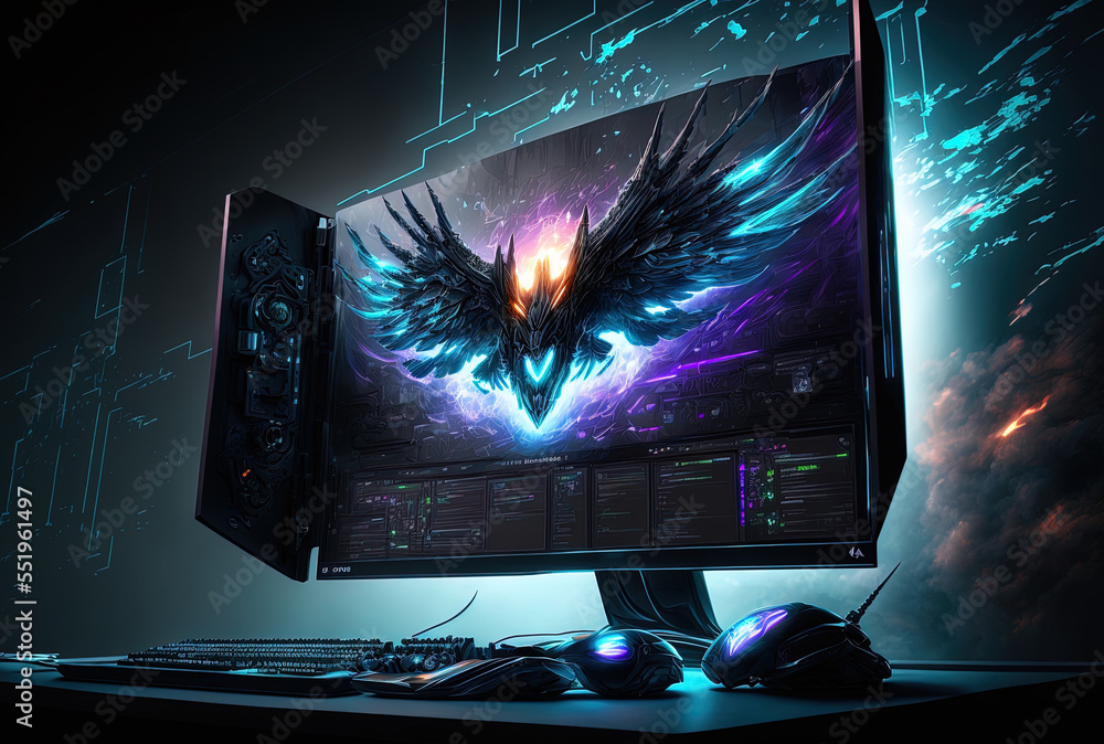 Game is ended on the powerful, professional rgb computer monitor, and stream chat is getting ready f