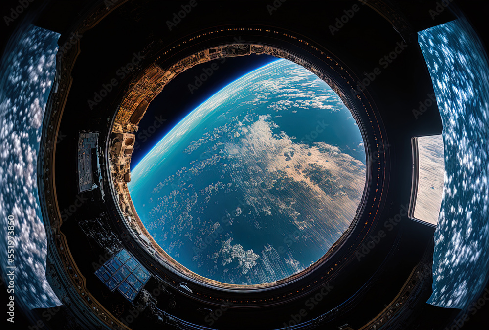 planet Earth as seen from a space station. Generative AI