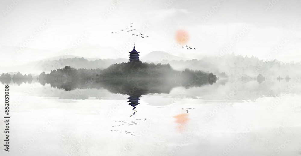 Hangzhou West Lake Landmark Building: Three Pools Reflect the Moon