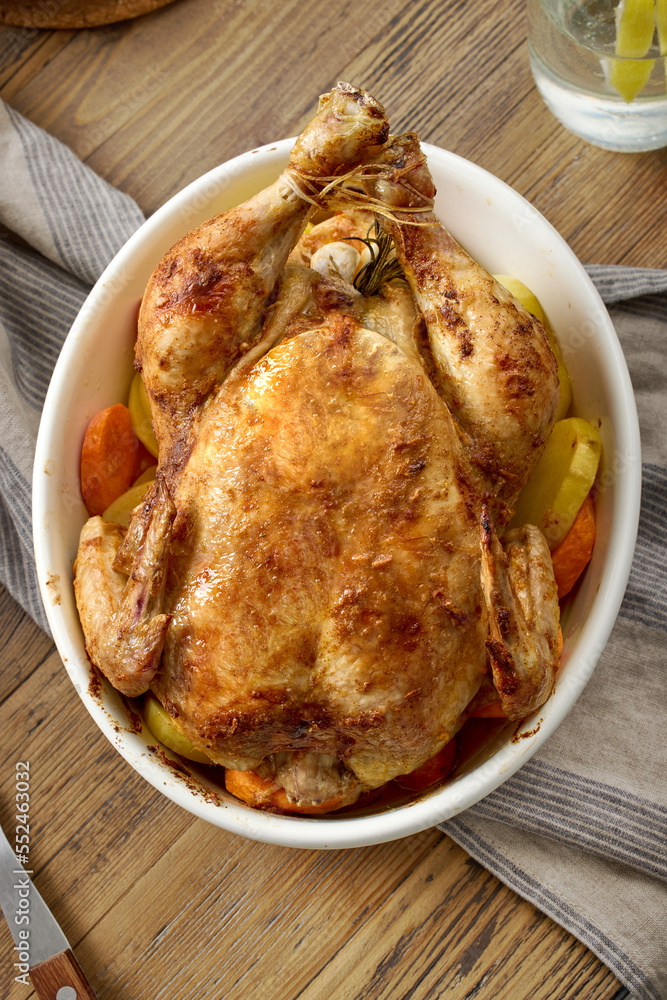 roasted chicken and vegetables