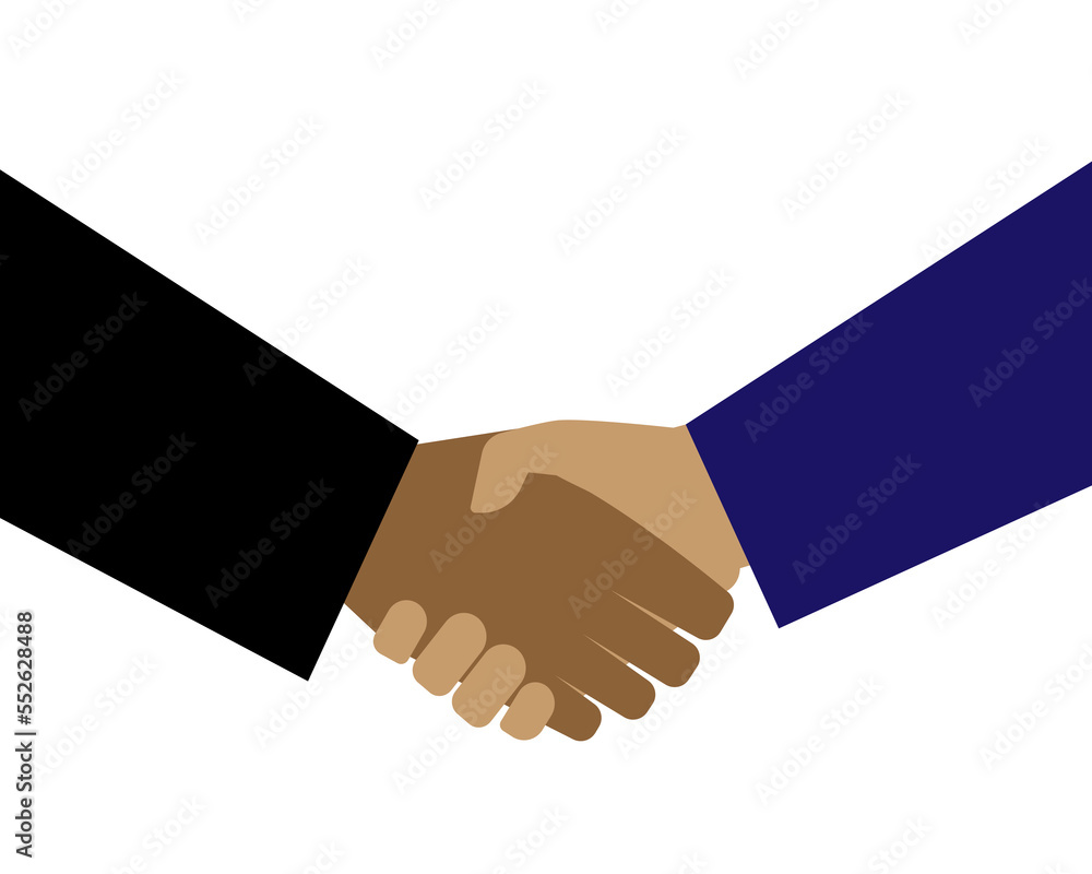 Handshake of business partners in flat style