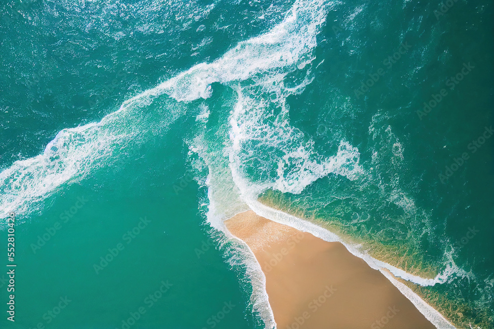 Spectacular drone photo of beach for refreshing and calmness concept. Generative AI. 