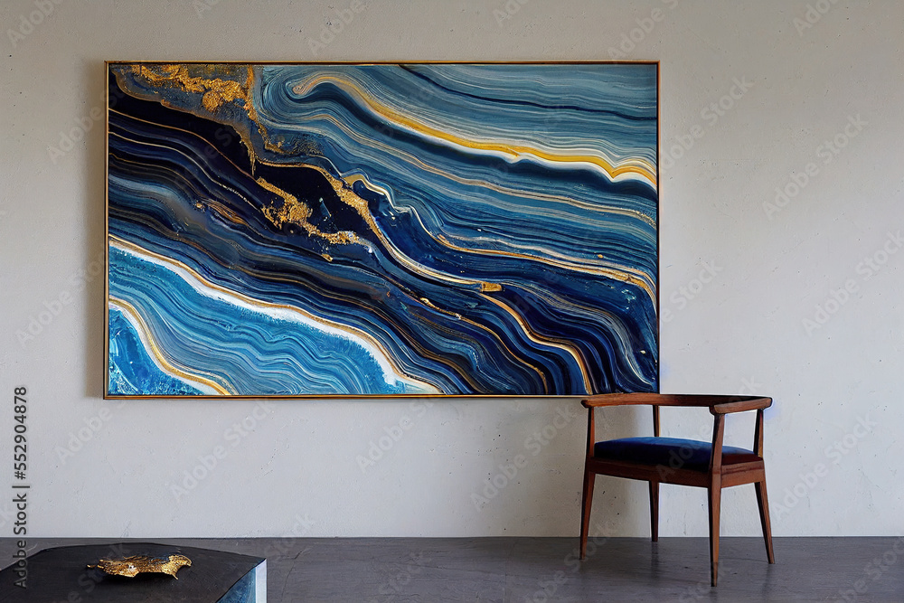 Splendid home interior abstract painting on the wall digital art . Generative AI. 