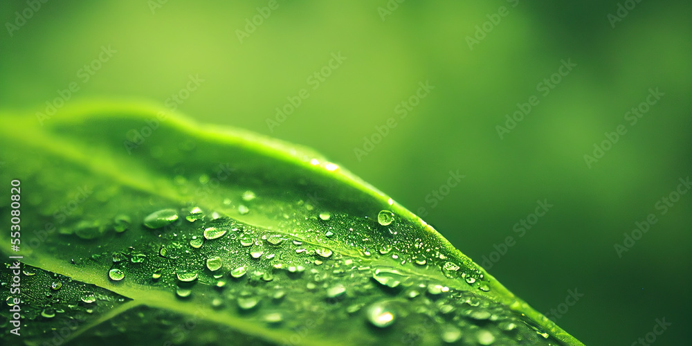 Green leaf background close up view. Nature foliage abstract. Beautifule leave texture. Generative A