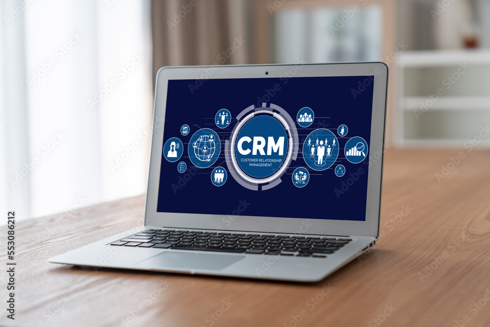 Customer relationship management system on modish computer for CRM business and enterprise