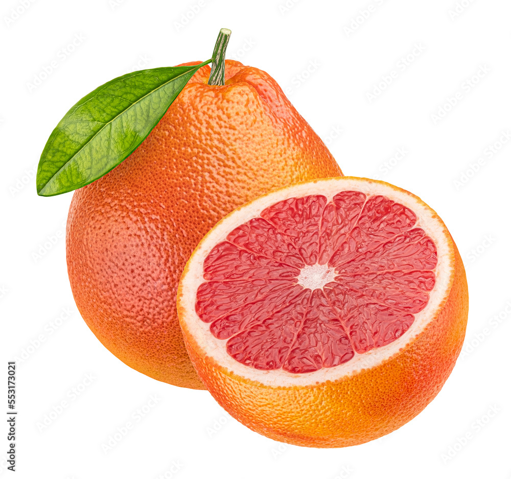 Grapefruit isolated on white background with clipping path