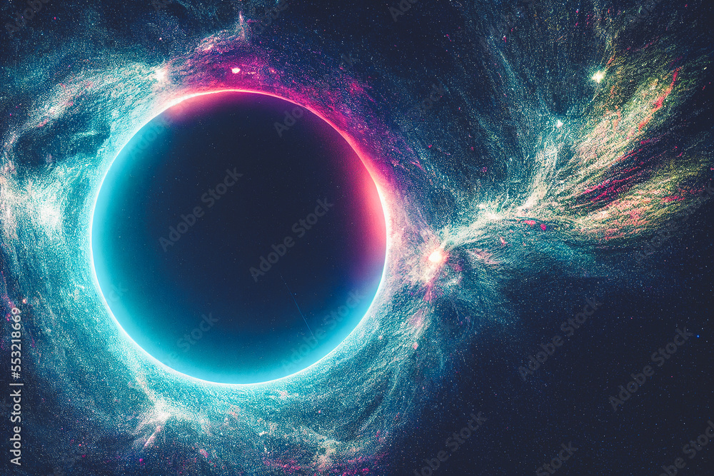 Splendid vibrant color starry galaxy universe in digital art . Generative AI. 