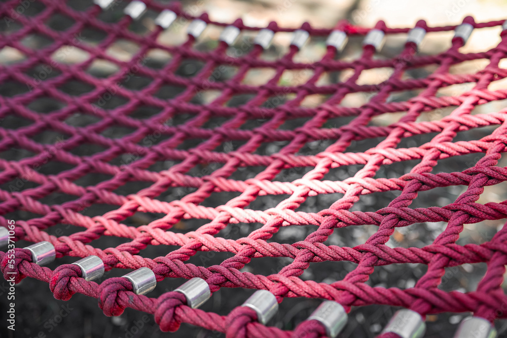 Comfortable hammock in garden, closeup