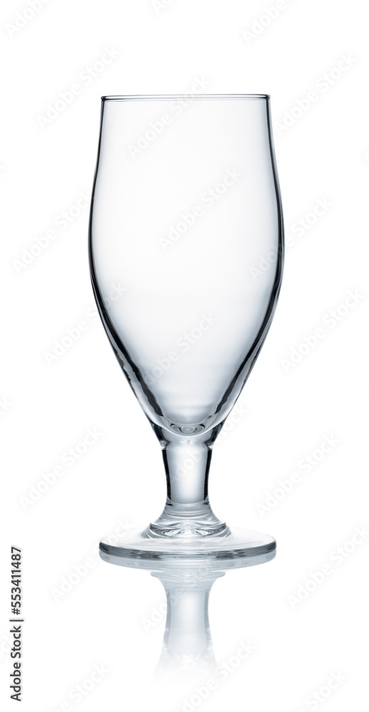 Wine glasses placed on white background