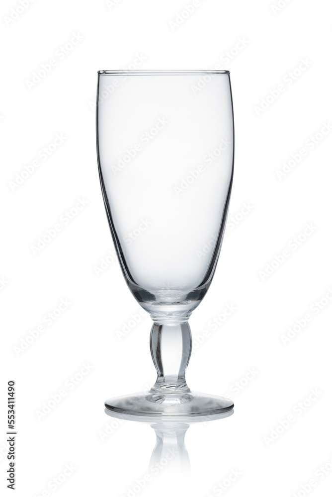 Wine glasses placed on white background