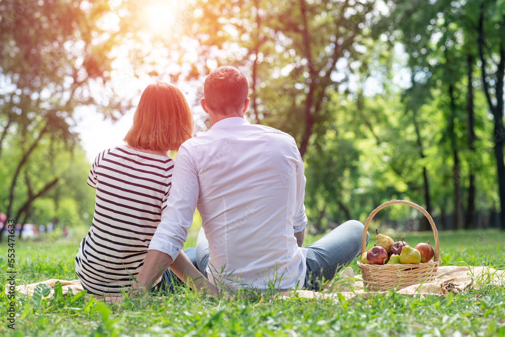 Couple on a picnic in the park