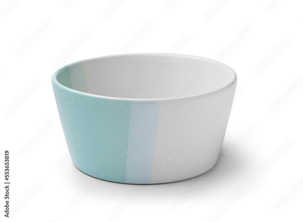 Empty stylish bowl isolated on white background