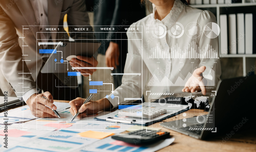 Financial report data of business operations balance sheet and income statement and diagram as Finte