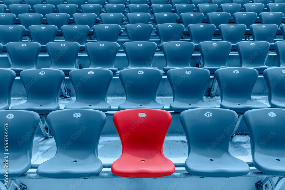 Red seat background in the stadium