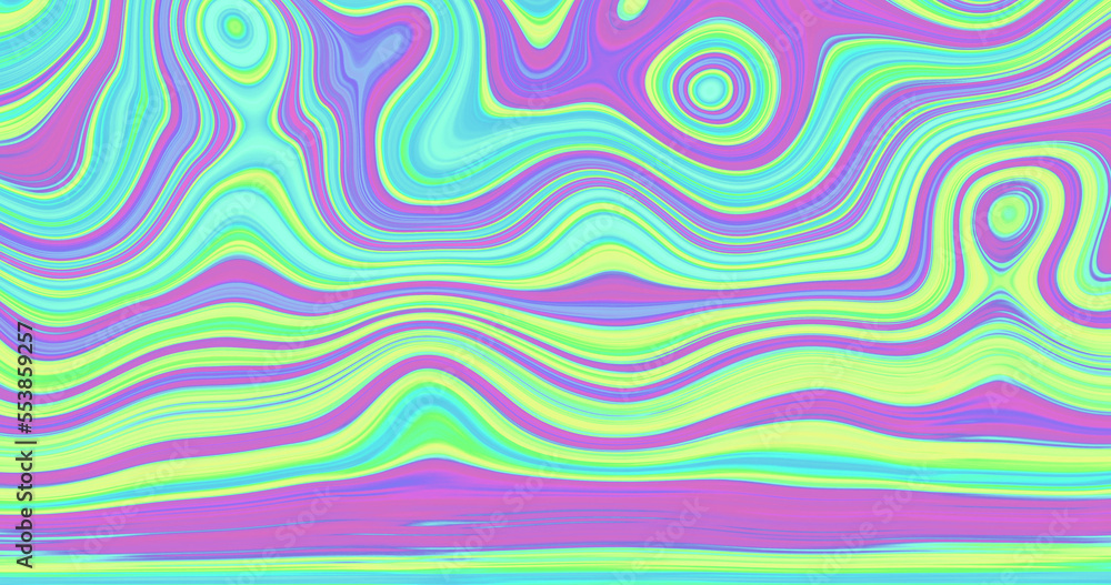 Image of purple and green liquid pattern moving on seamless loop