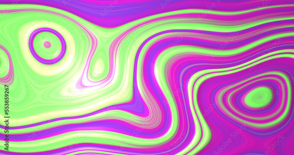 Image of purple and green liquid pattern moving on seamless loop