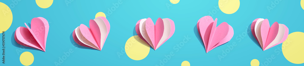 Valentines day or Appreciation theme with paper craft hearts