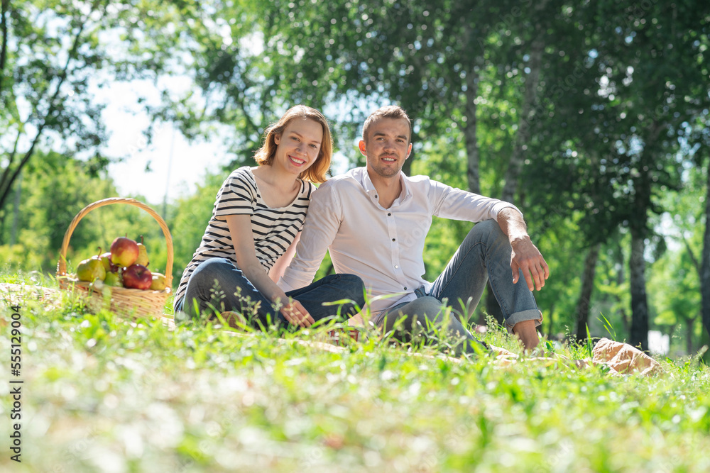 Couple on a picnic in the park