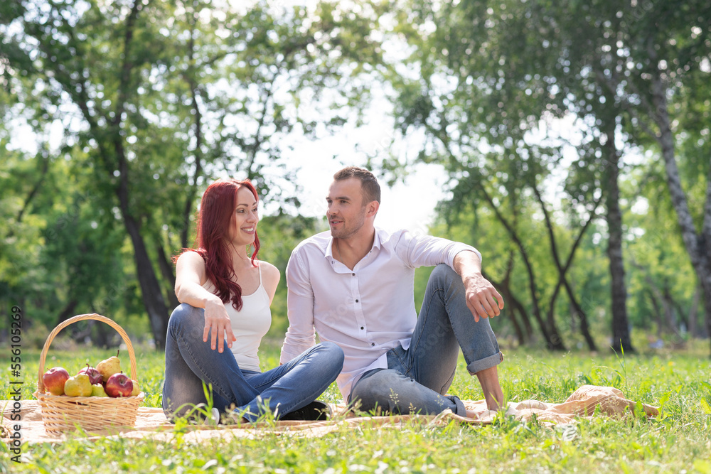 Couple on a picnic in the park