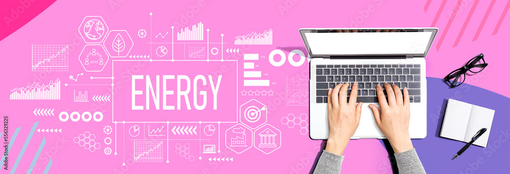 Energy with person using a laptop computer