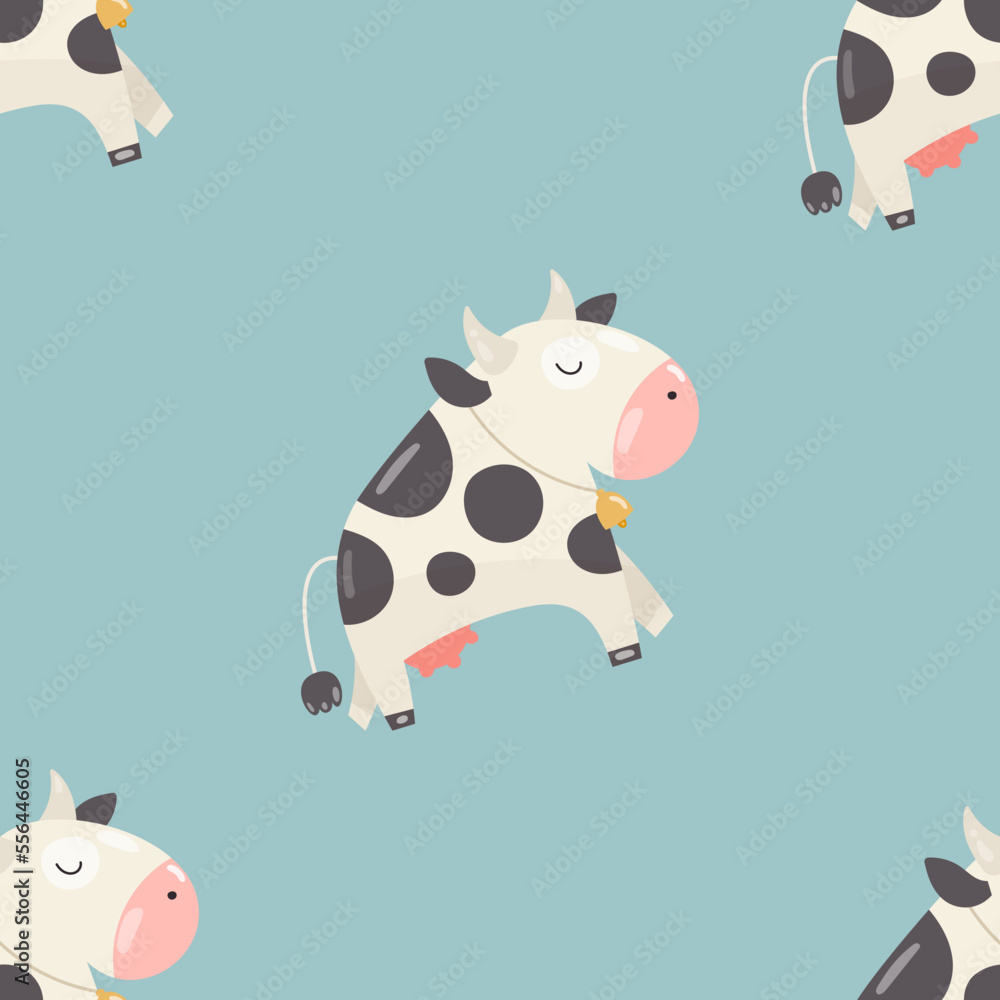 Cute Сow Farm Life Animal Pattern