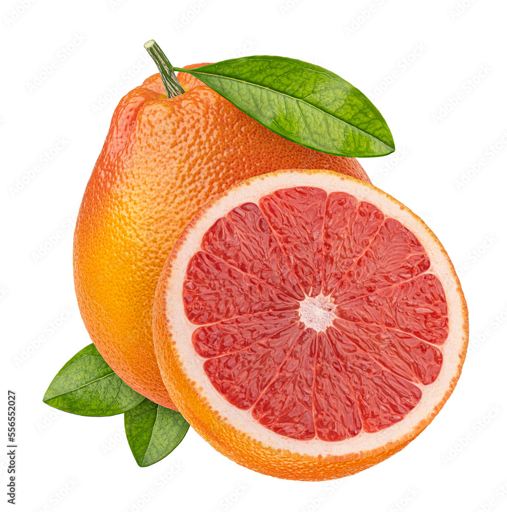 Grapefruit isolated on white background with clipping path