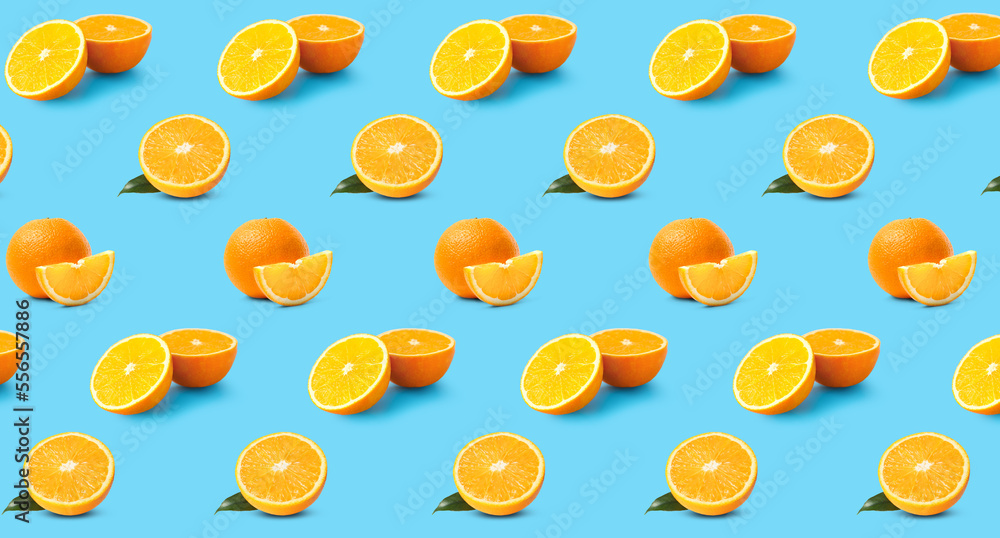 Sweet cut orange on color background