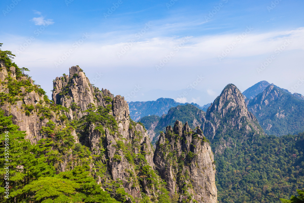 Natural scenery of Huangshan Scenic Area in Anhui Province