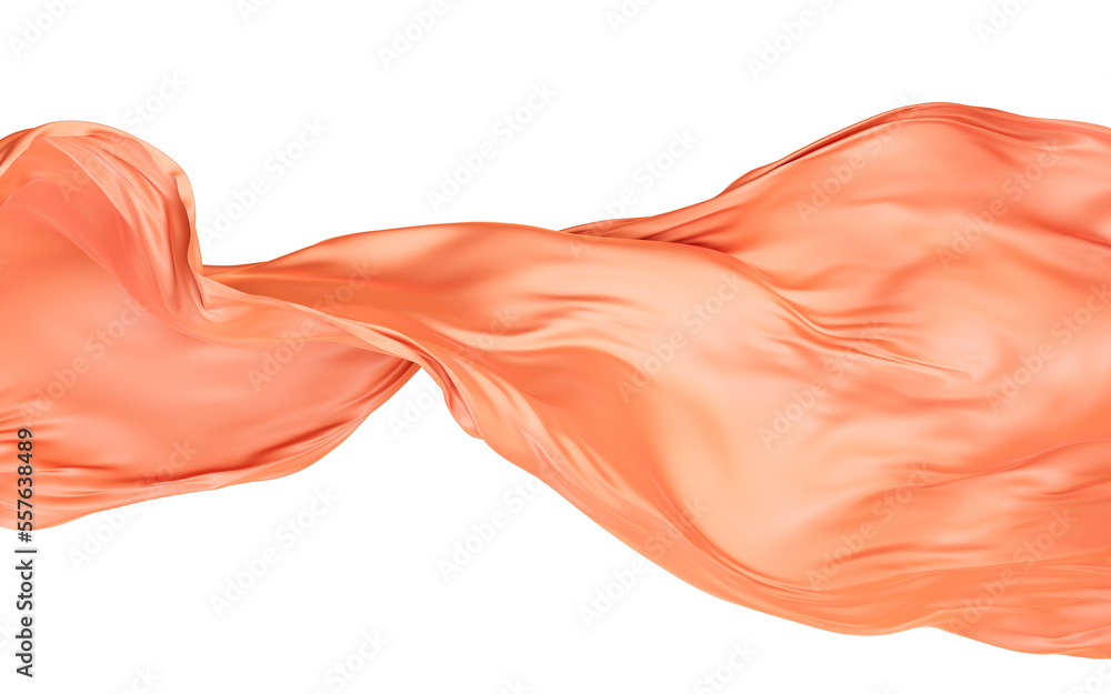 Smooth wave cloth background, 3d rendering.