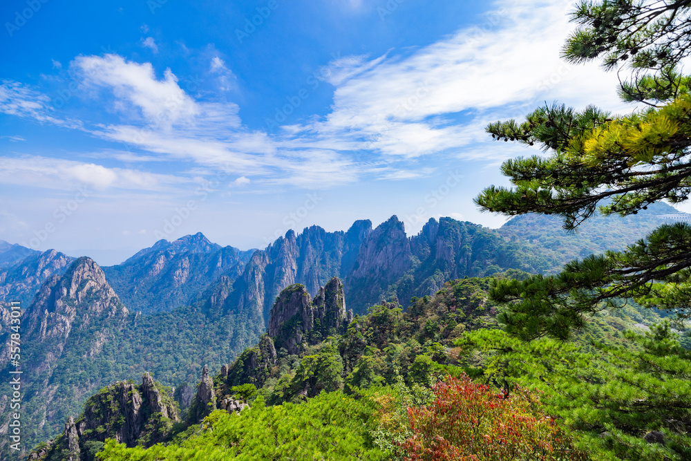 Natural scenery of Huangshan Scenic Area in Anhui Province