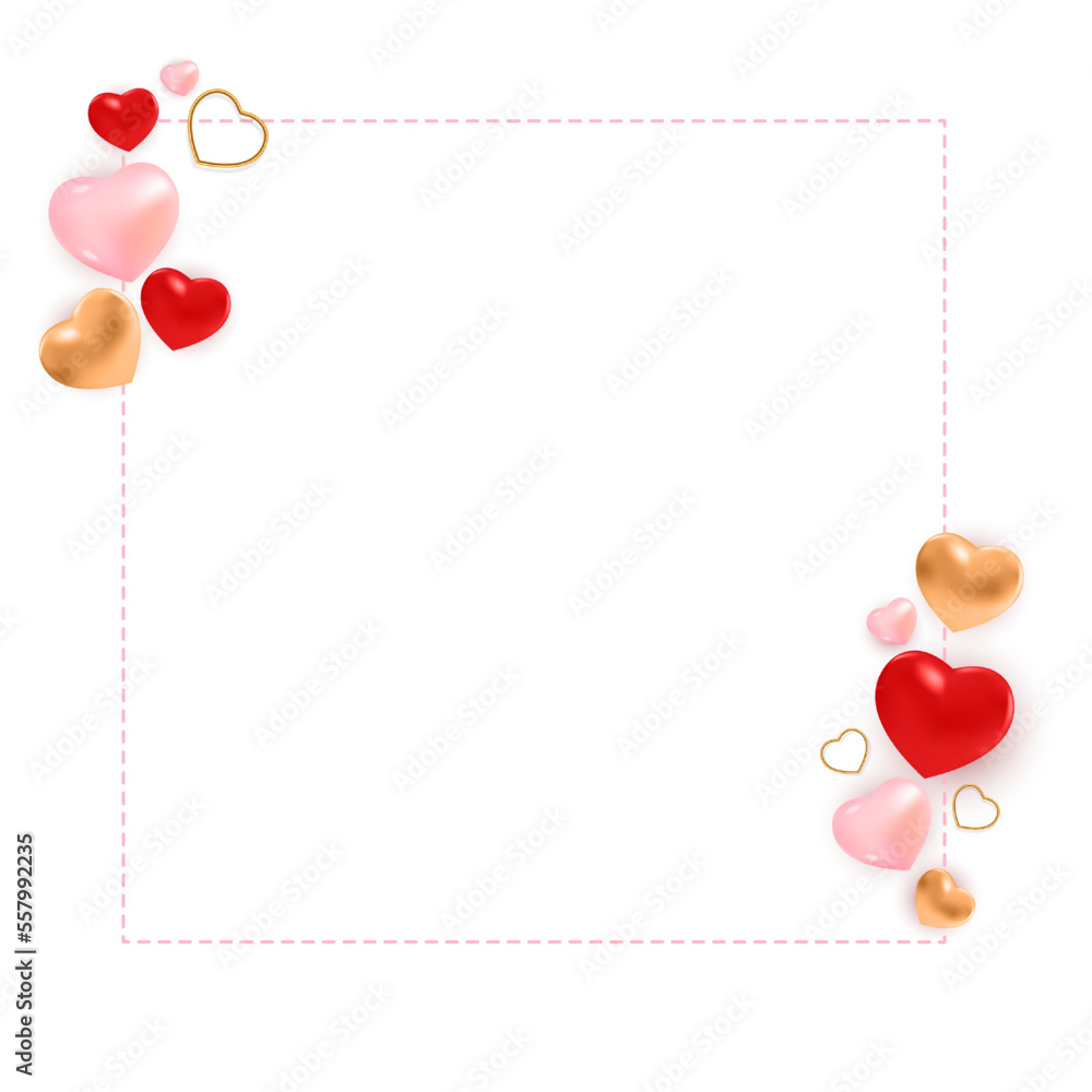 Valentine s Day Frame with Hearts. Vector Illustration. EPS10