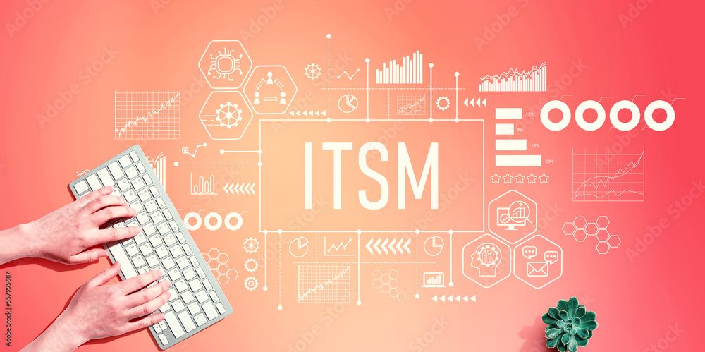 ITSM-有人使用计算机键盘的信息技术服务管理主题