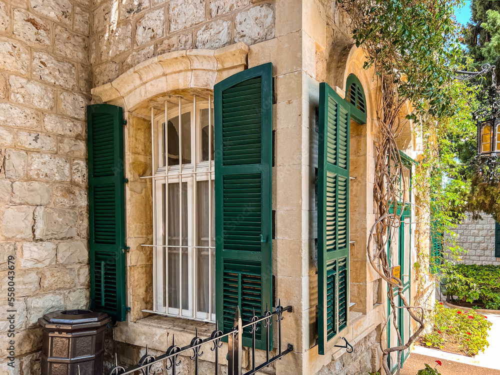 Stone house with old windows