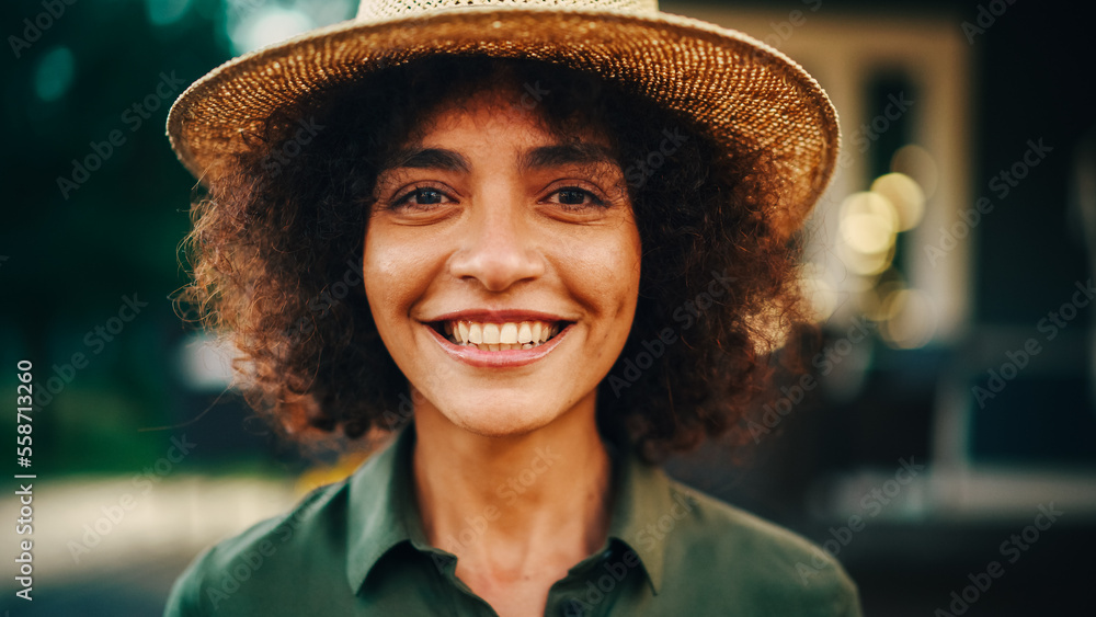 Portrait of a Happy Multiethnic Female Smiling Sincerely, Laughing and Looking at Camera. Young Fema