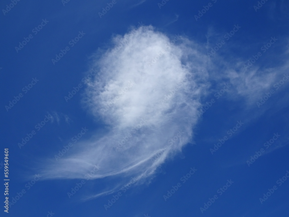 Blue sky with wispy clouds