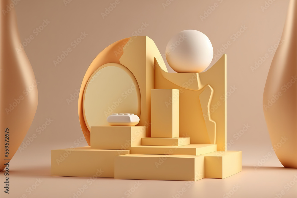 3d background products display podium scene with geometric platform. background vector 3d rendering 