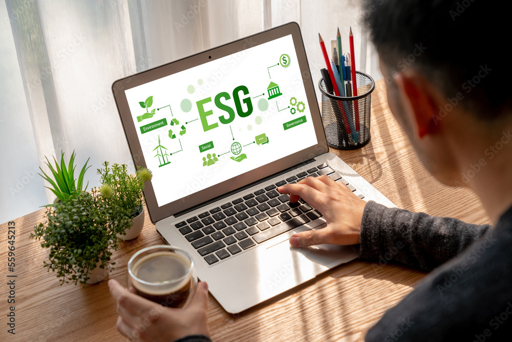 ESG environmental social governance policy for modish business to set a standard to achieve high ESG