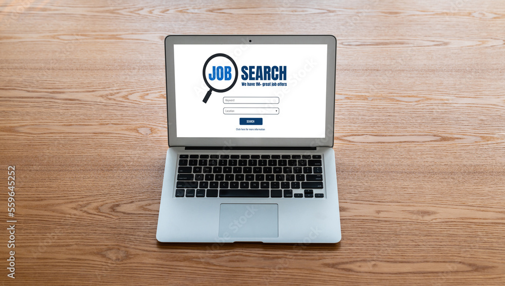 Online job search on modish website for worker to search for job opportunities on the recruitment in